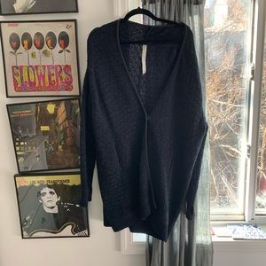 Long navy blue wool Lululemon sweater